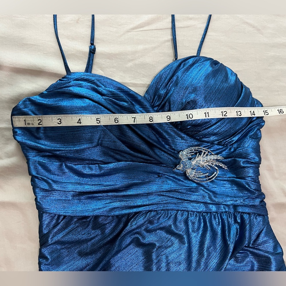 Metallic Blue Bodycon Mini Dress - S - Picture 12 of 13